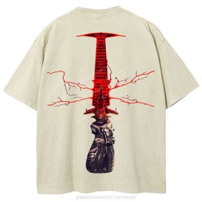 Doom Slayer’s Crucible Sword Unisex Washed Tee Wearyourfits