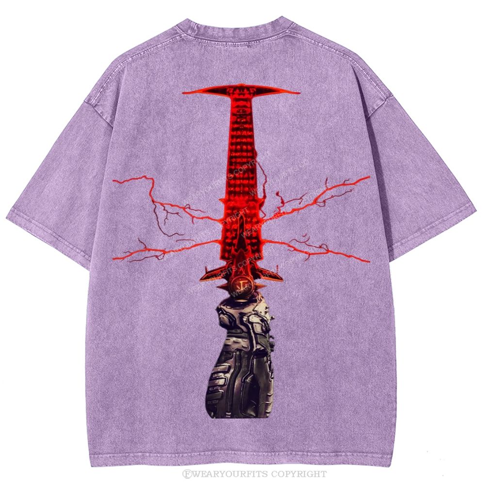 Doom Slayer’s Crucible Sword Unisex Washed Tee Wearyourfits