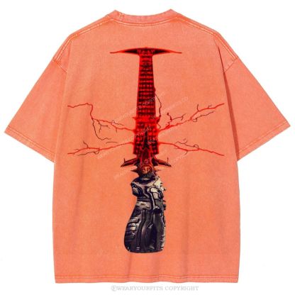 Doom Slayer’s Crucible Sword Unisex Washed Tee Wearyourfits