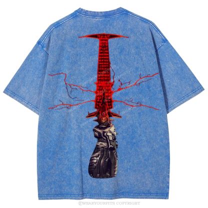 Doom Slayer’s Crucible Sword Unisex Washed Tee Wearyourfits