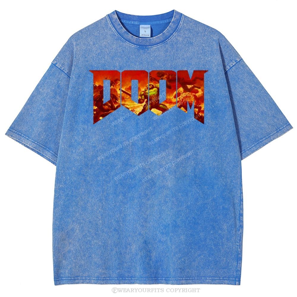 Doom Slayer’s Crucible Sword Unisex Washed Tee Wearyourfits