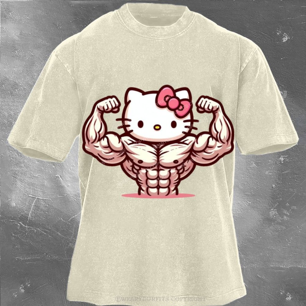 Fitness Hello Kitty Unisex Washed Tee Wearyourfits