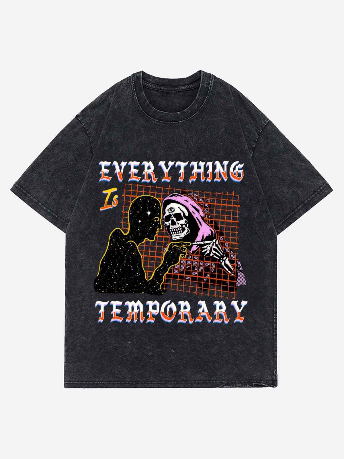 Everything Is Temprary Unisex Vintage Solid Wash Denim T-Shirts