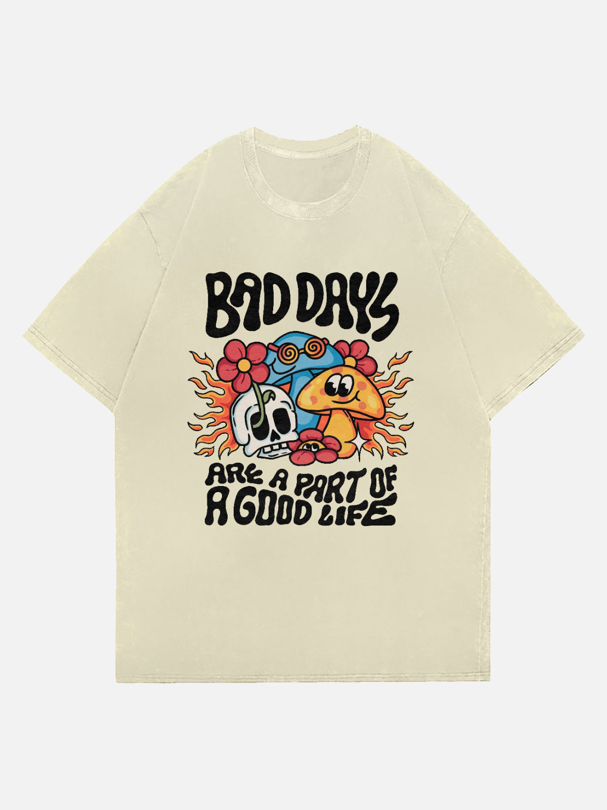 Bad Days Are Part Of A Good Life Wash Denim T-Shirt