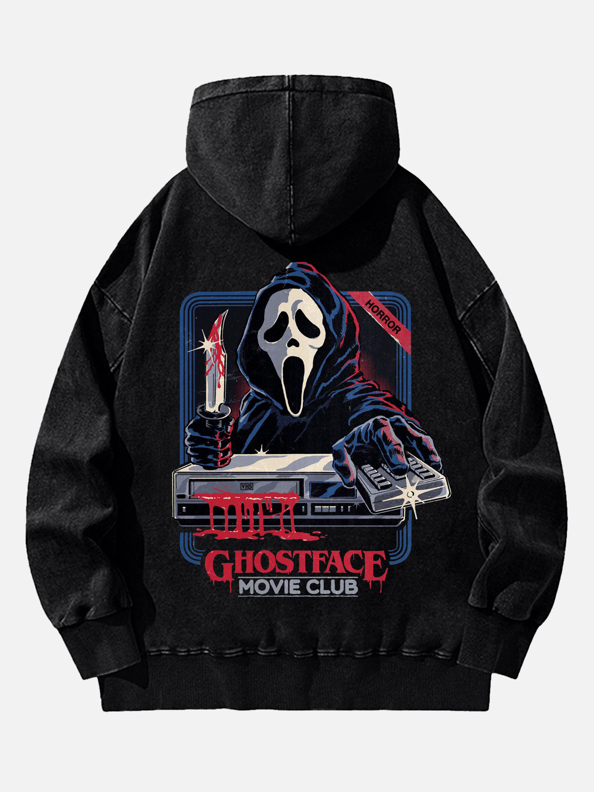 Ghostface Movie Club Unisex Wash Hooded Sweatshirt