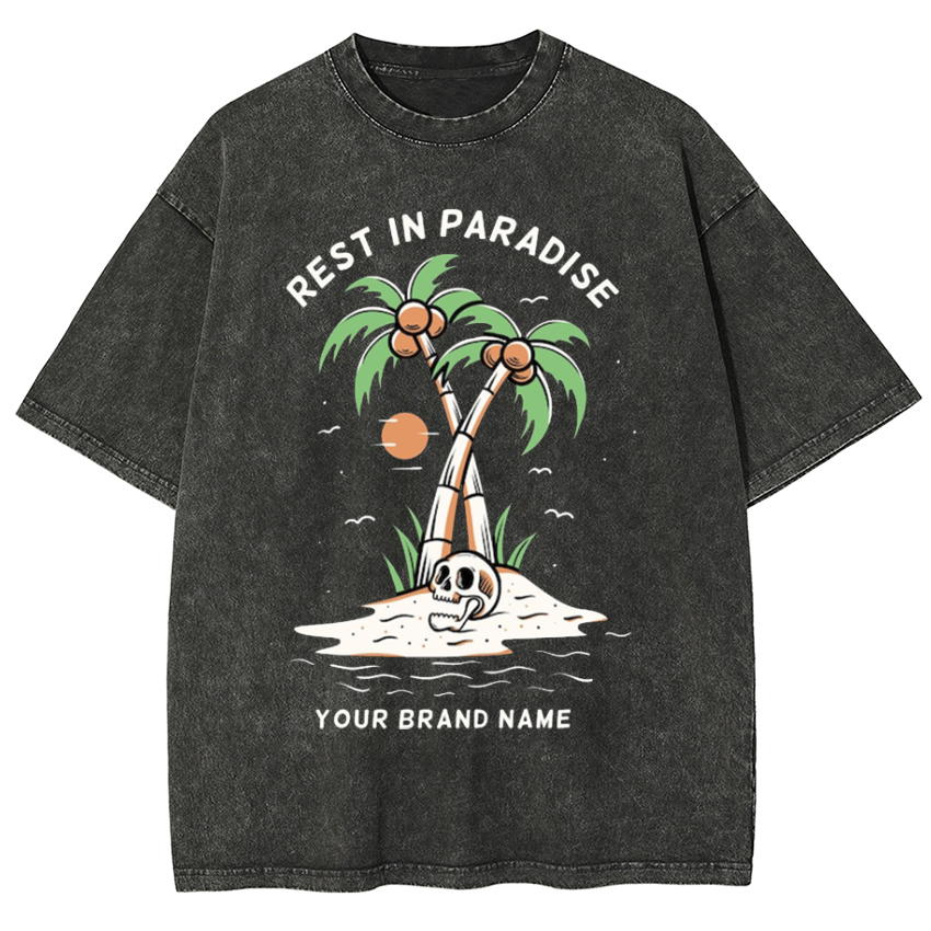 Rest In Paradise Your Brand Name Vintage Snowflake Washed T-Shirt