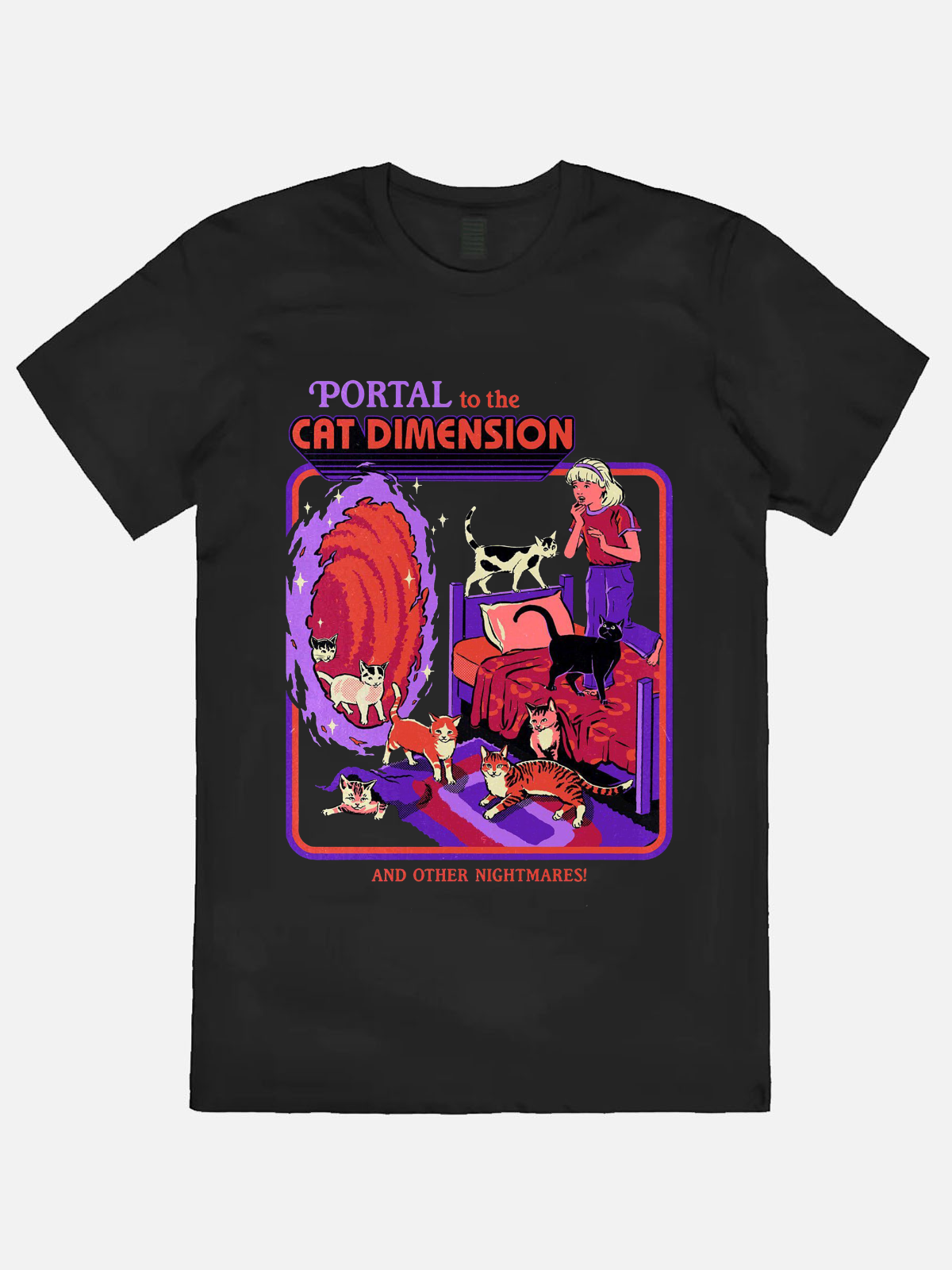 Portal To The Cat Dimension Casual Printed T-shirt