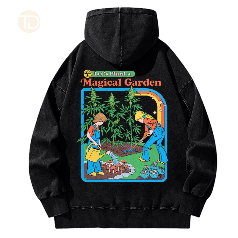 Magical Garden Unisex Print Casual Wash Hoodies