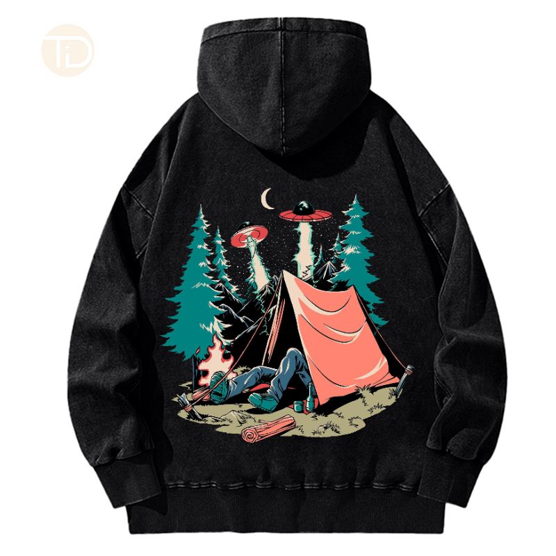 Camping Encounter UFO Washed Hoodie