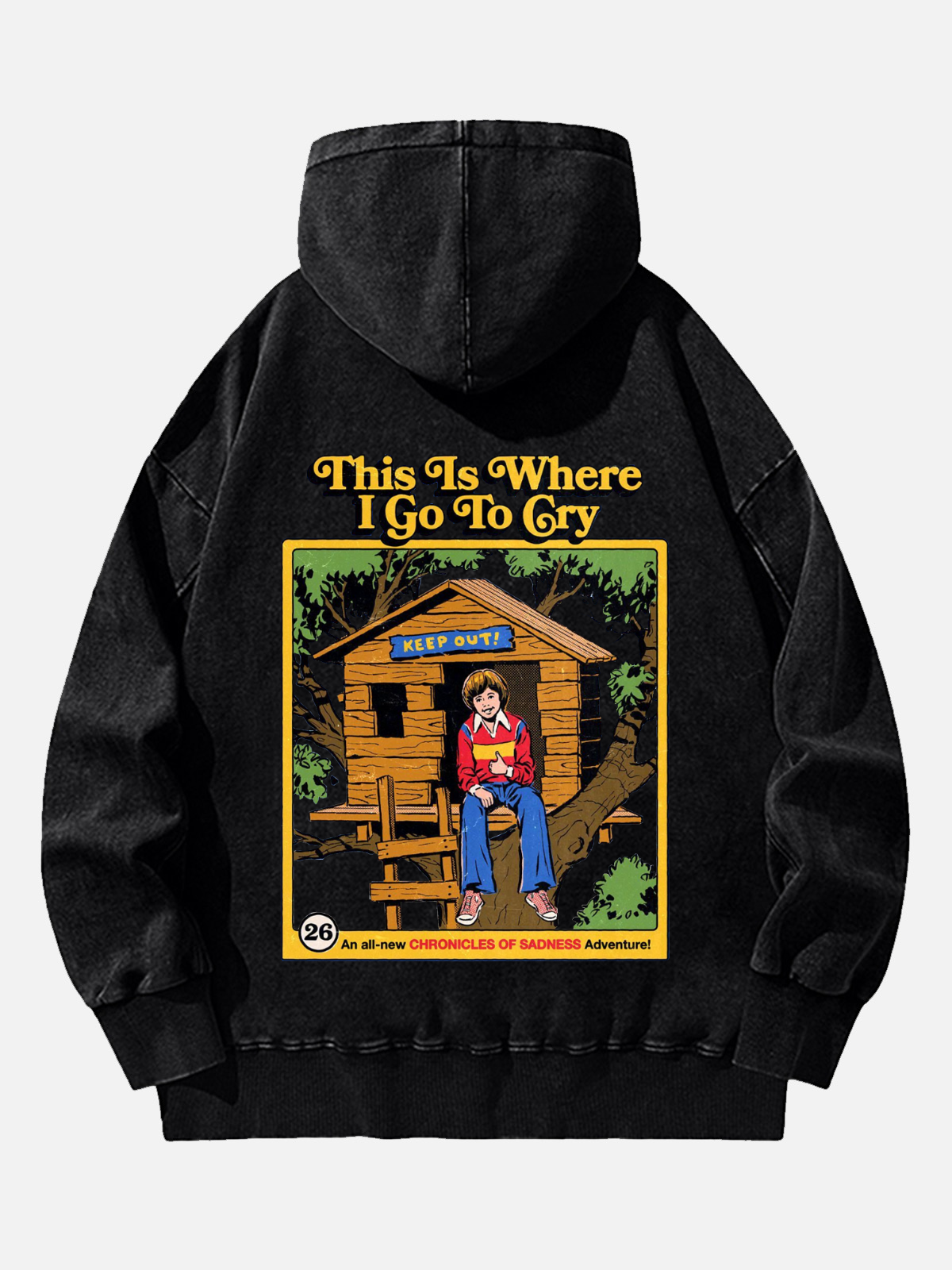 This Is Where I Want To Go Wash Hooded Sweatshirt