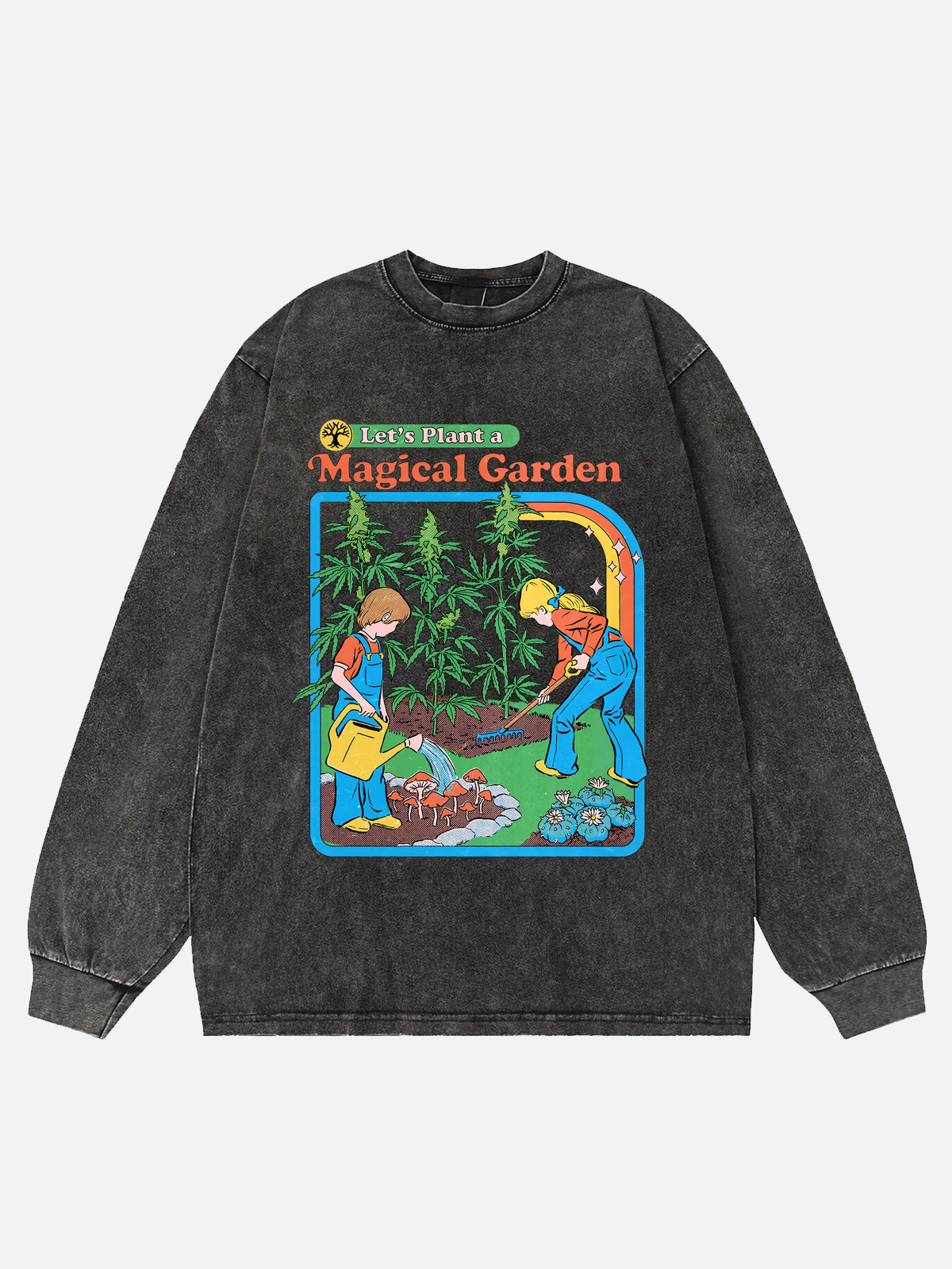 Tidense Magical Garden Washed Long Sleeve T-Shirt