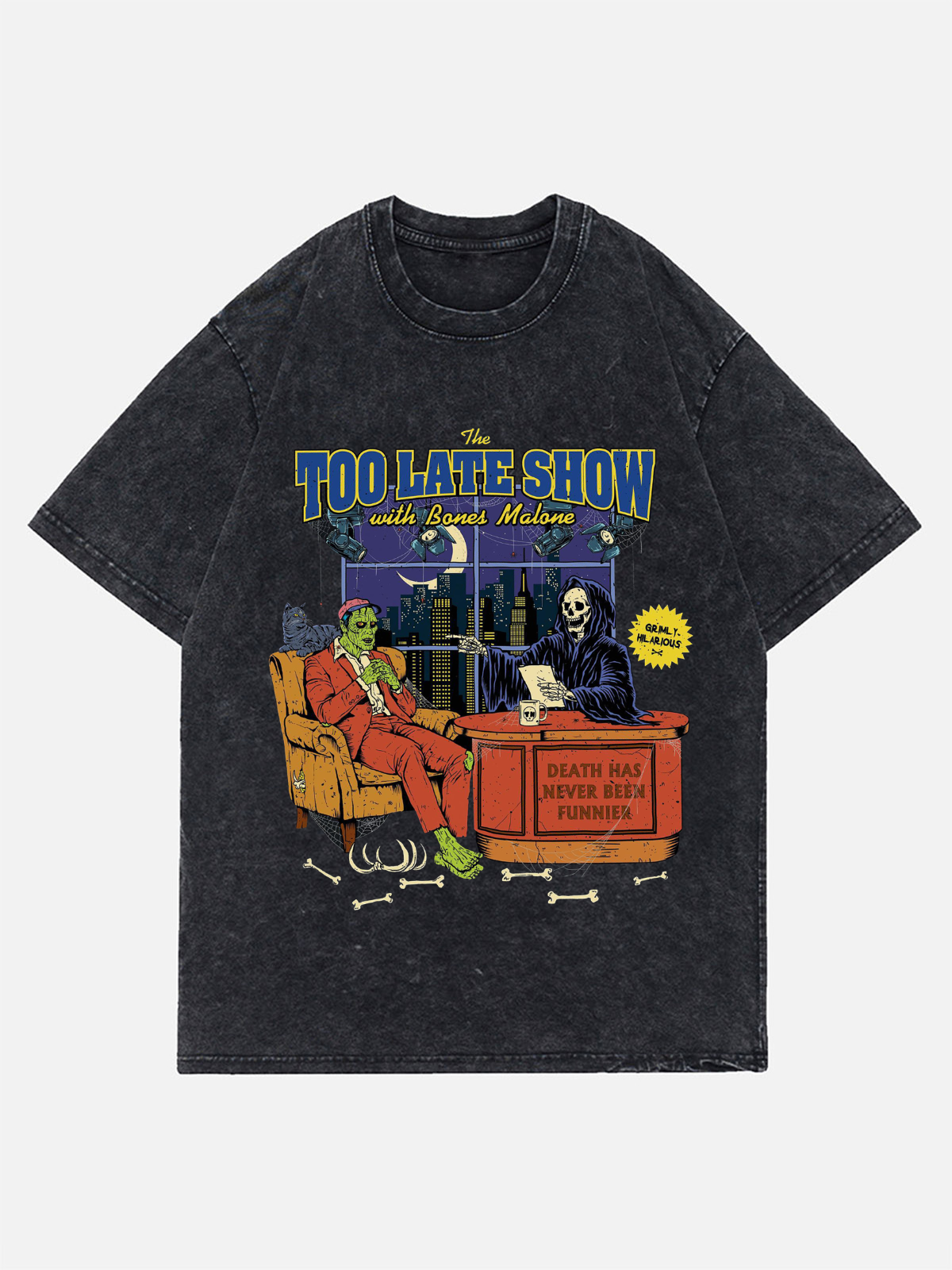 Too Late Show Wash Denim T-Shirt 
