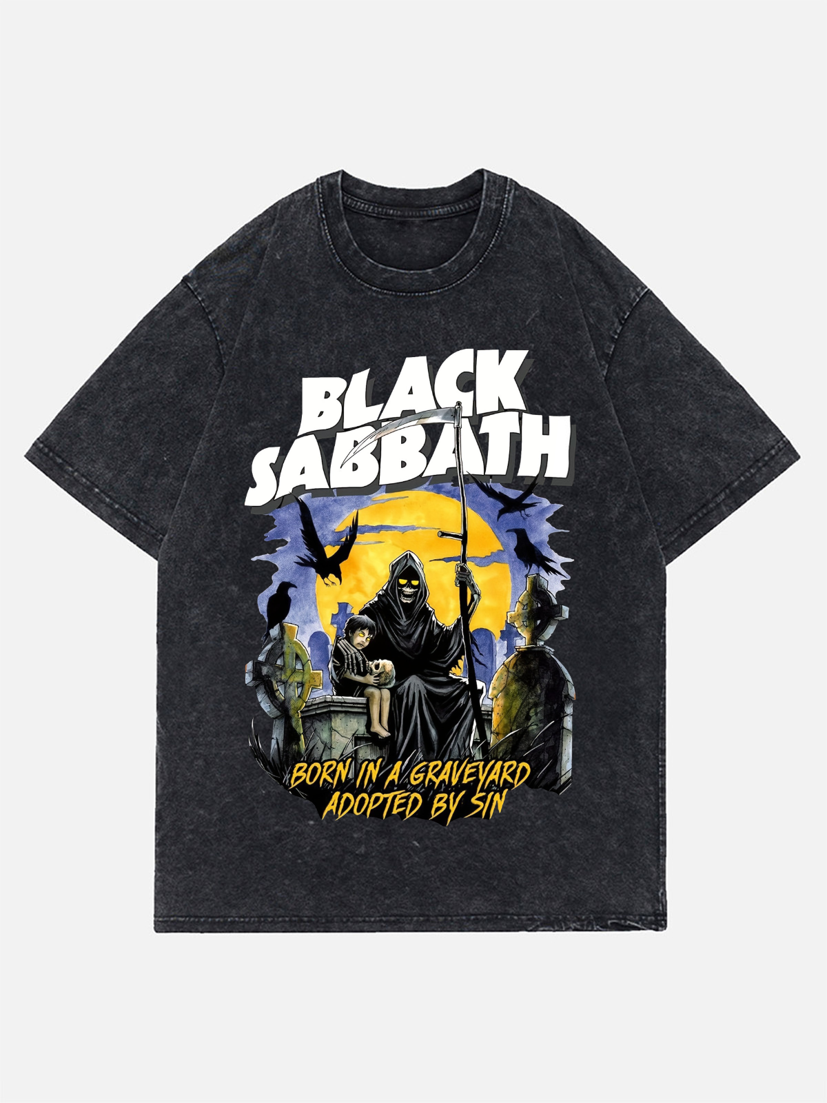 Black Sabbath Denim Washed Denim T-shirt