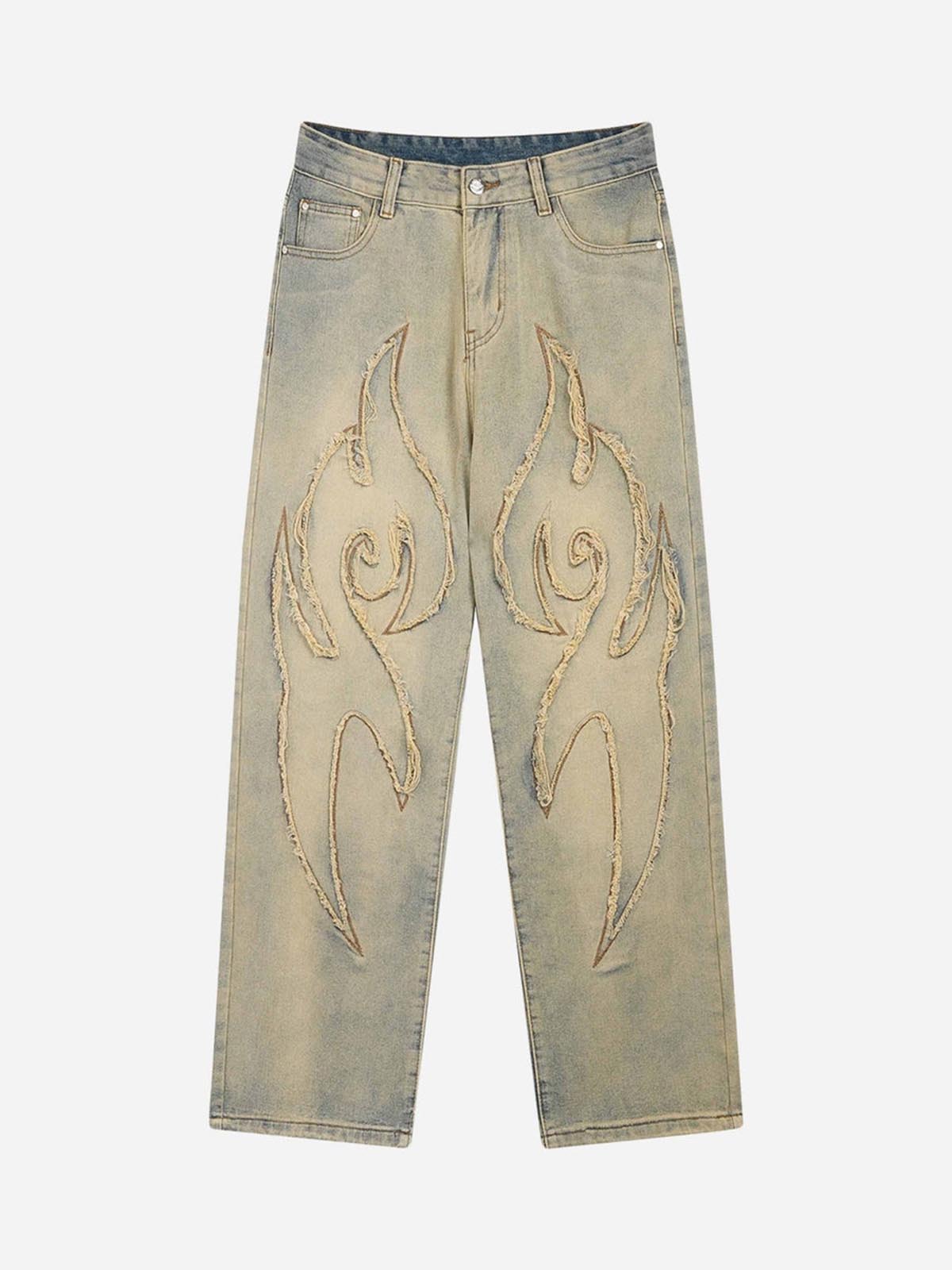 The American Embroidered Straight-Leg Jeans