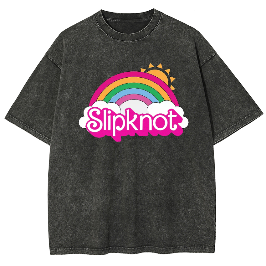 Slipknot With Rainbow Barbie Washed T-Shirt