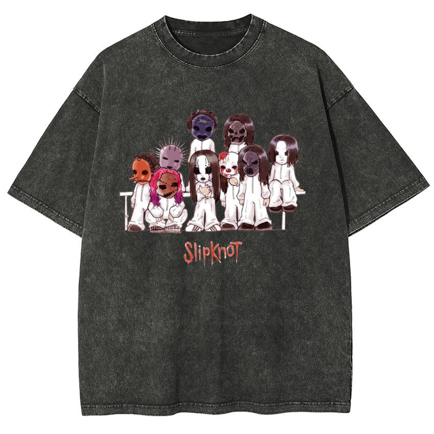 Clown Horror Slipknot Vintage Snowflake Washed T-Shirt