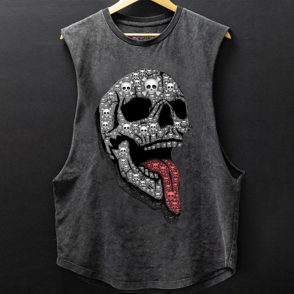 Skeleton Sticking Out Tongue Fit Casual Tank