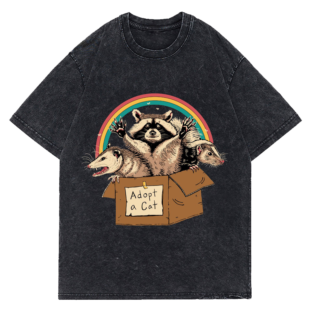 Adopt A Cat Wash Denim T-Shirt