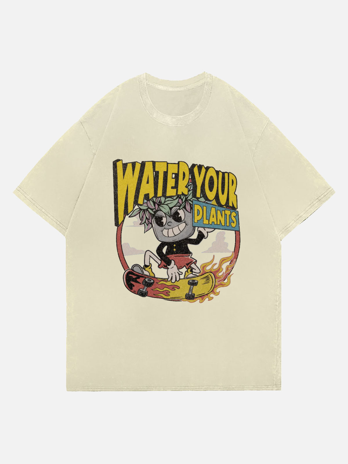 Water Your Plants Wash Denim T-Shirt