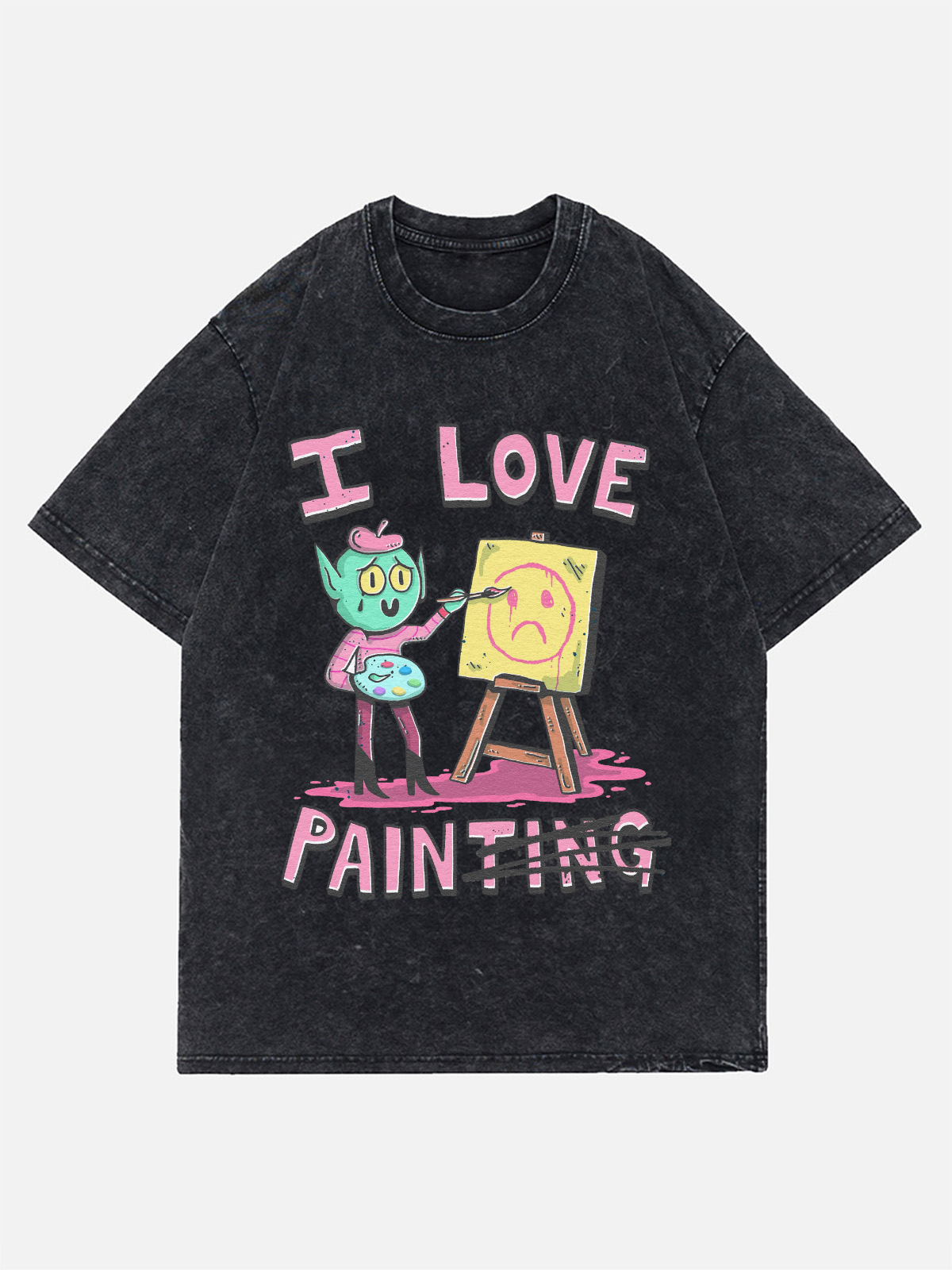 I Love Pain Wash Denim T-Shirt
