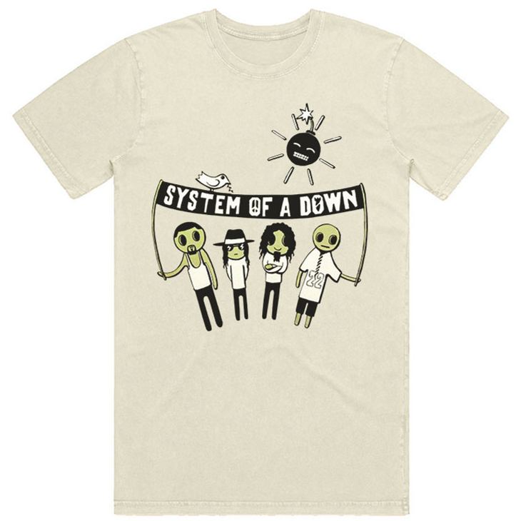 System of a Down Print Vintage Wash Denim T-Shirt