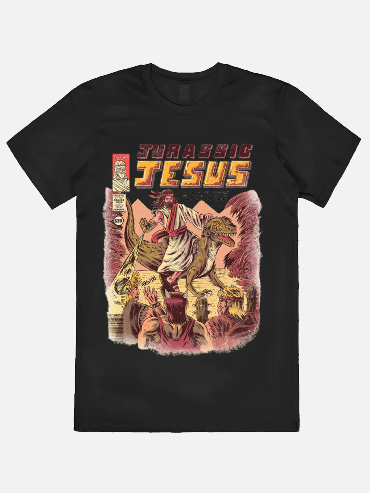 Jurassic Jesus Casual Printed T-shirt