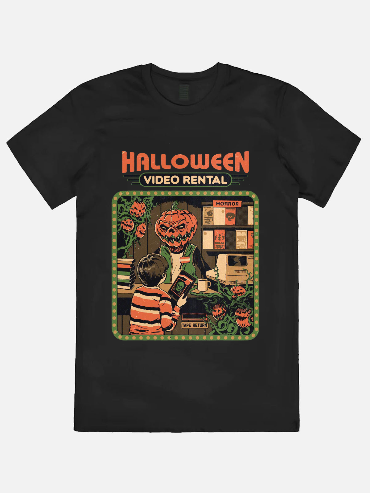 Halloween Video Rental Casual Printed T-shirt