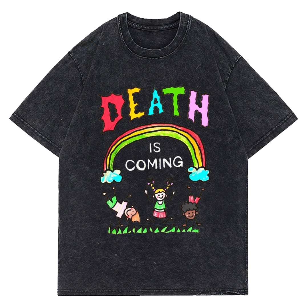Death Is Coming Wash Denim T-Shirt
