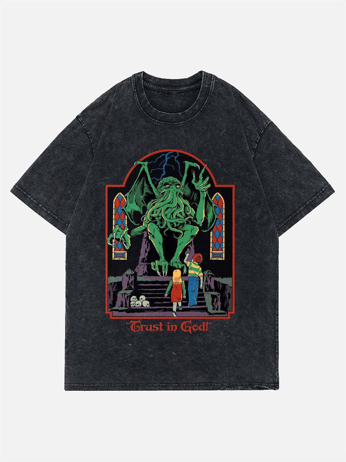 Grust In God Wash Denim T-Shirt 