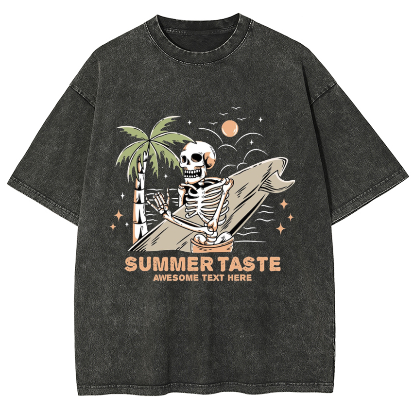 Summer Taste Awesome Text Here Vintage Snowflake Washed T-Shirt