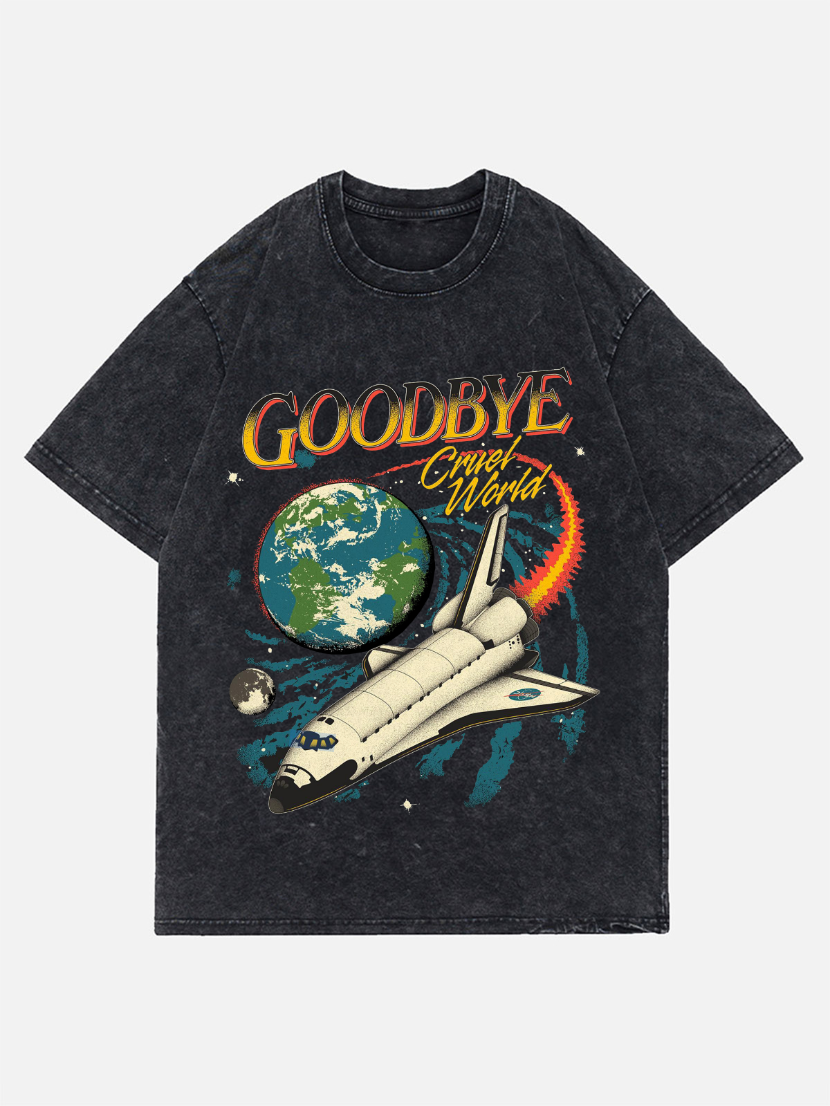 Goodbye Cruel World Wash Denim T-Shirt 
