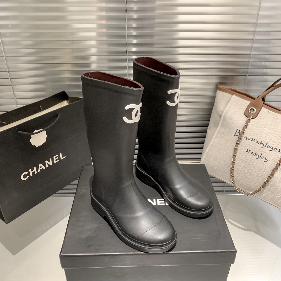 Chanel new boots rain boots
