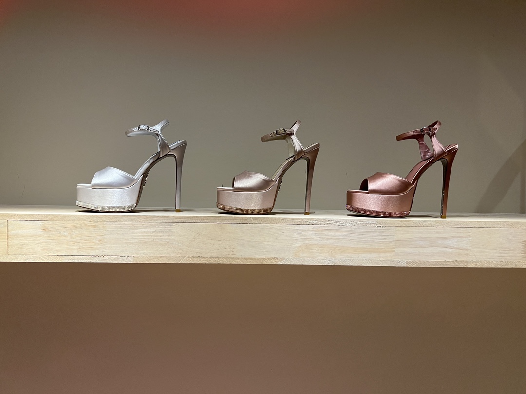 𝐑𝐞𝐧𝐞 𝐂𝐚𝐨𝐯𝐢𝐥𝐥𝐚 RC MARGOT series, original development, fairy butterfly snake-shaped strap crystal high-heeled shoes waterproof platform thick-soled ladies sandals