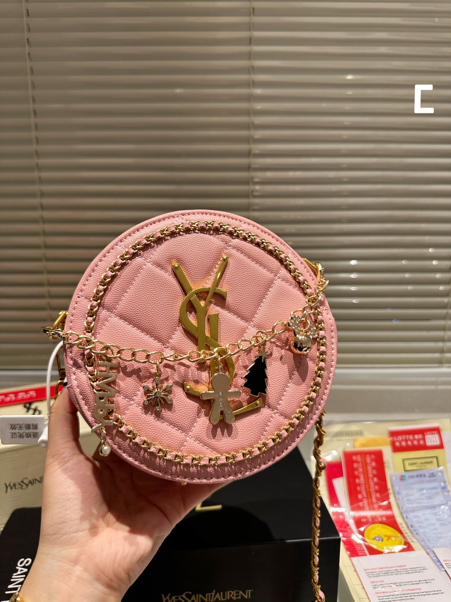 ysI shoulder bag round cake bag