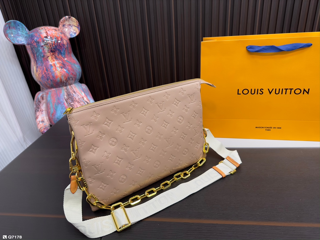 Lv New Cousin Pure Leather Embossed