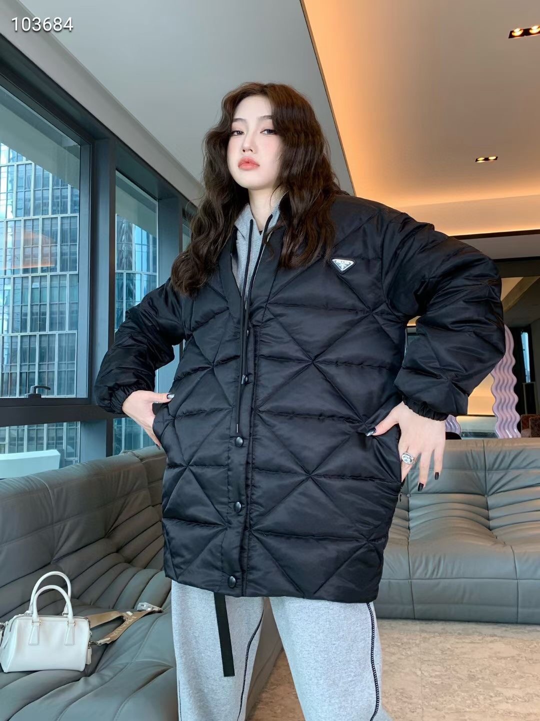 Prada Casual diamond plaid cotton jacket