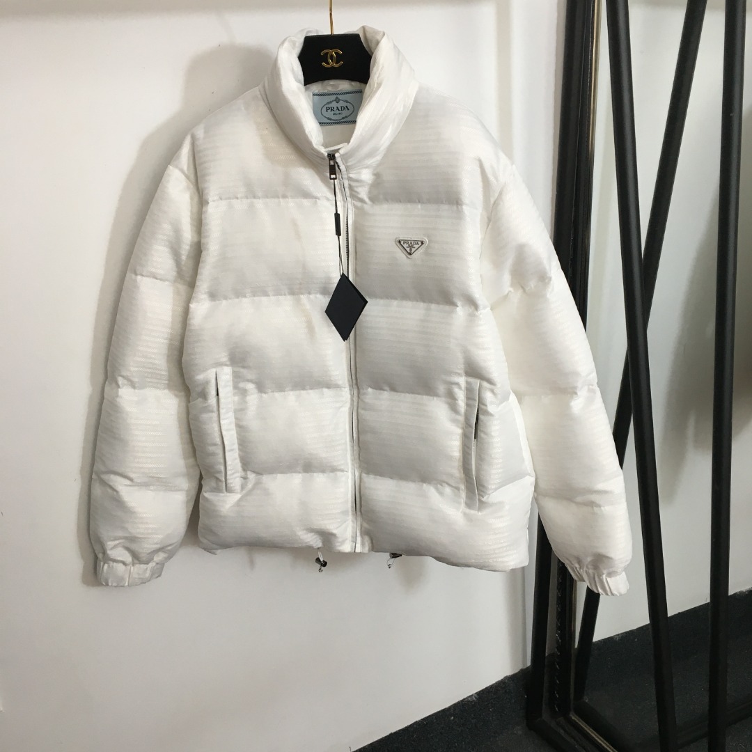 Prada Monogrammed Jacquard Triangle Trimmed Cotton Jacket 