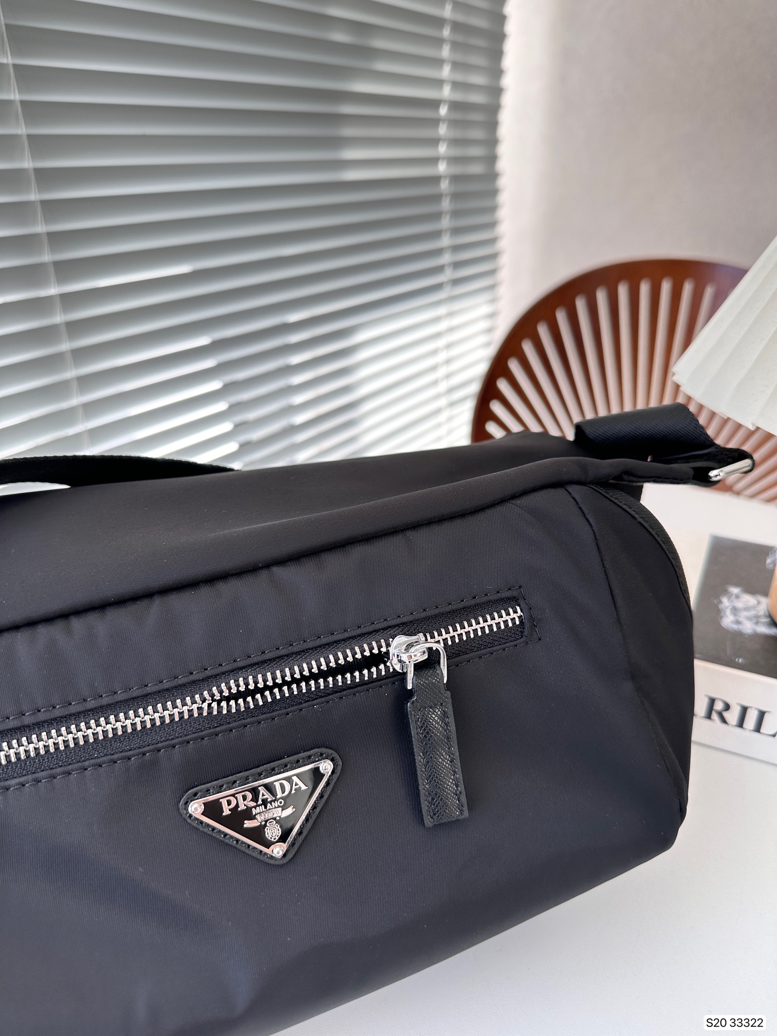 P*A Nylon Triangle Messenger Bag