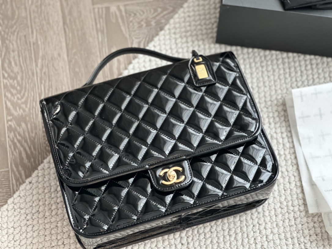 C Style Caviar 22K Patent Leather Backpack