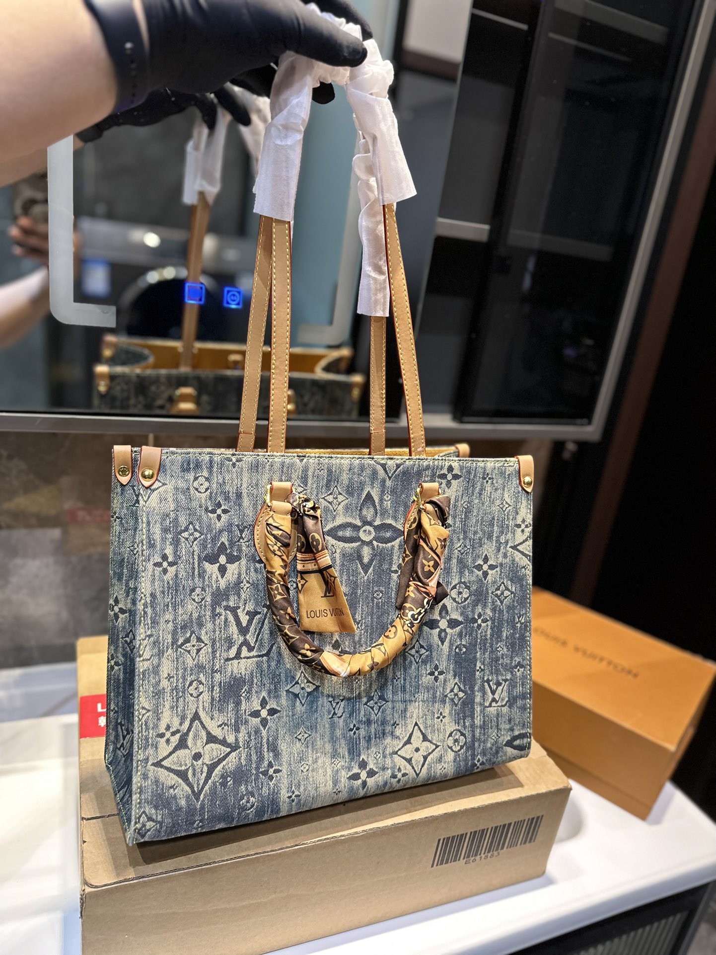 L Style Onthego Denim Tote Bag