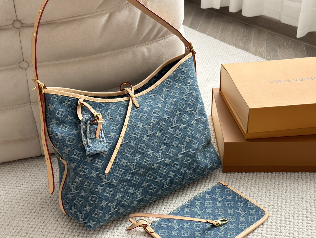 L Style Denim Carryall Bag 38*32cm