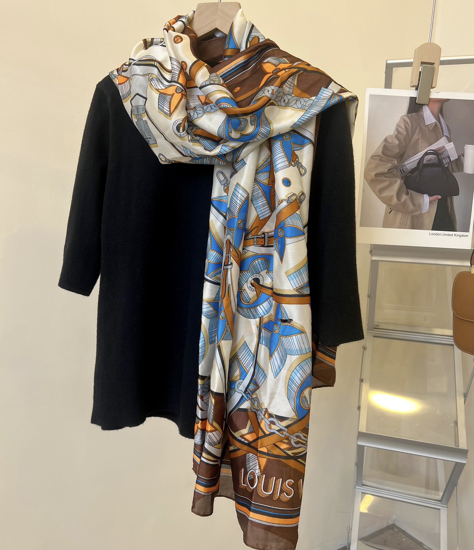 L style New new silk satin long scarf, size 90-180cm