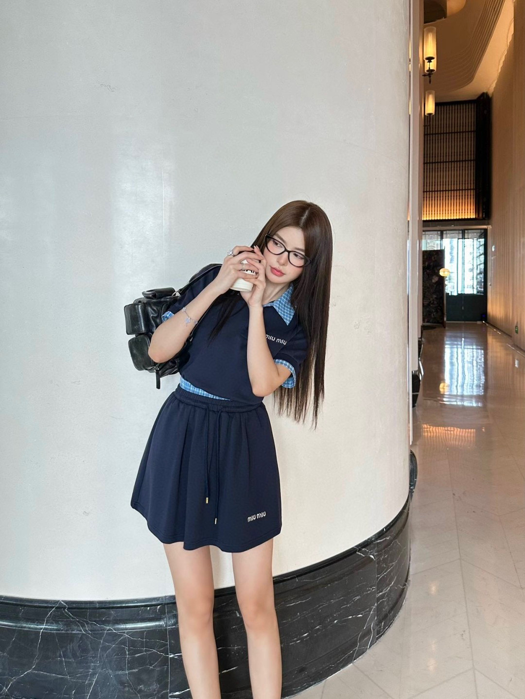 M style Short sleeve skirt