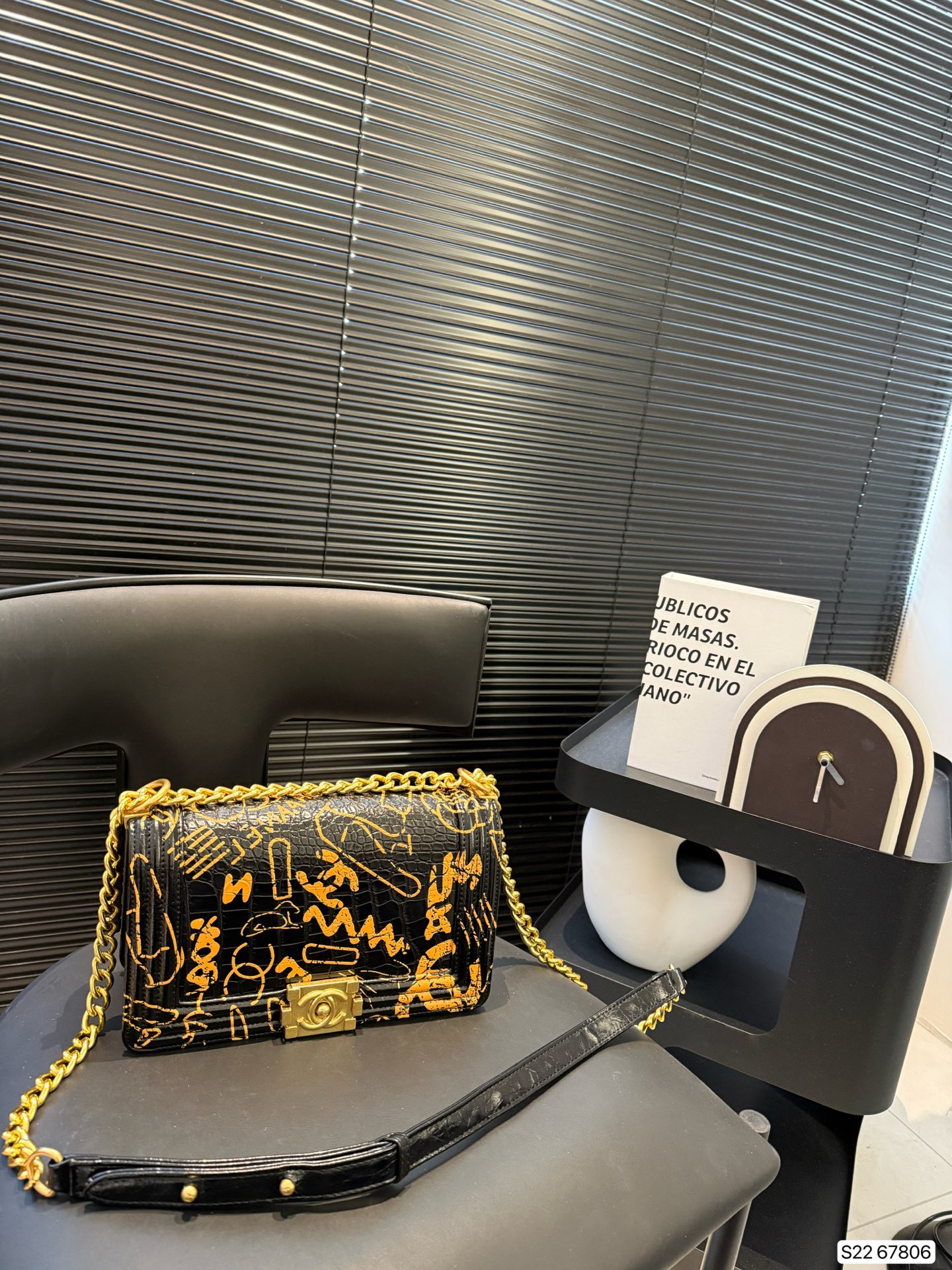 C style Gold graffiti bag