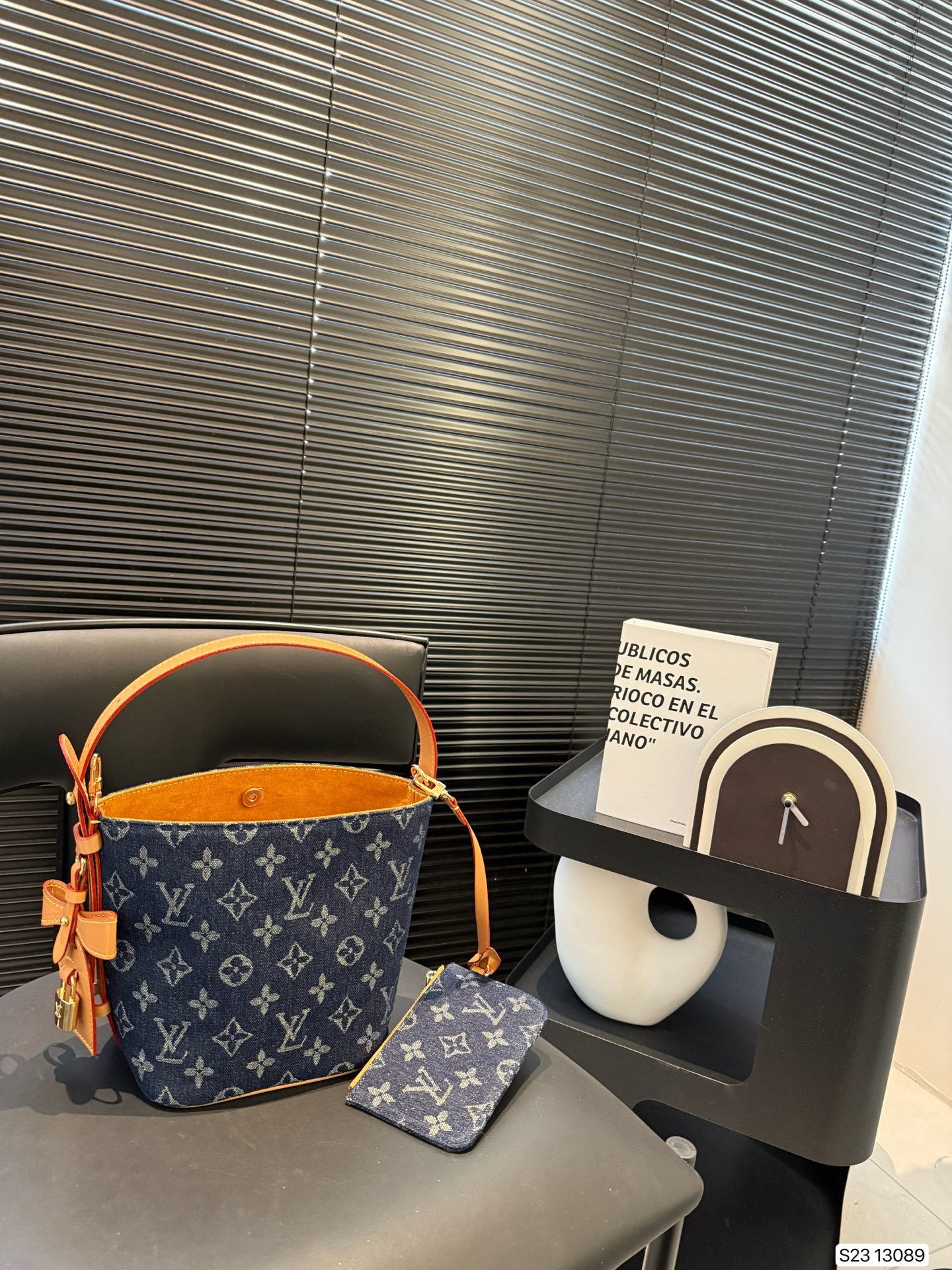 L style Denim Bucket Bag