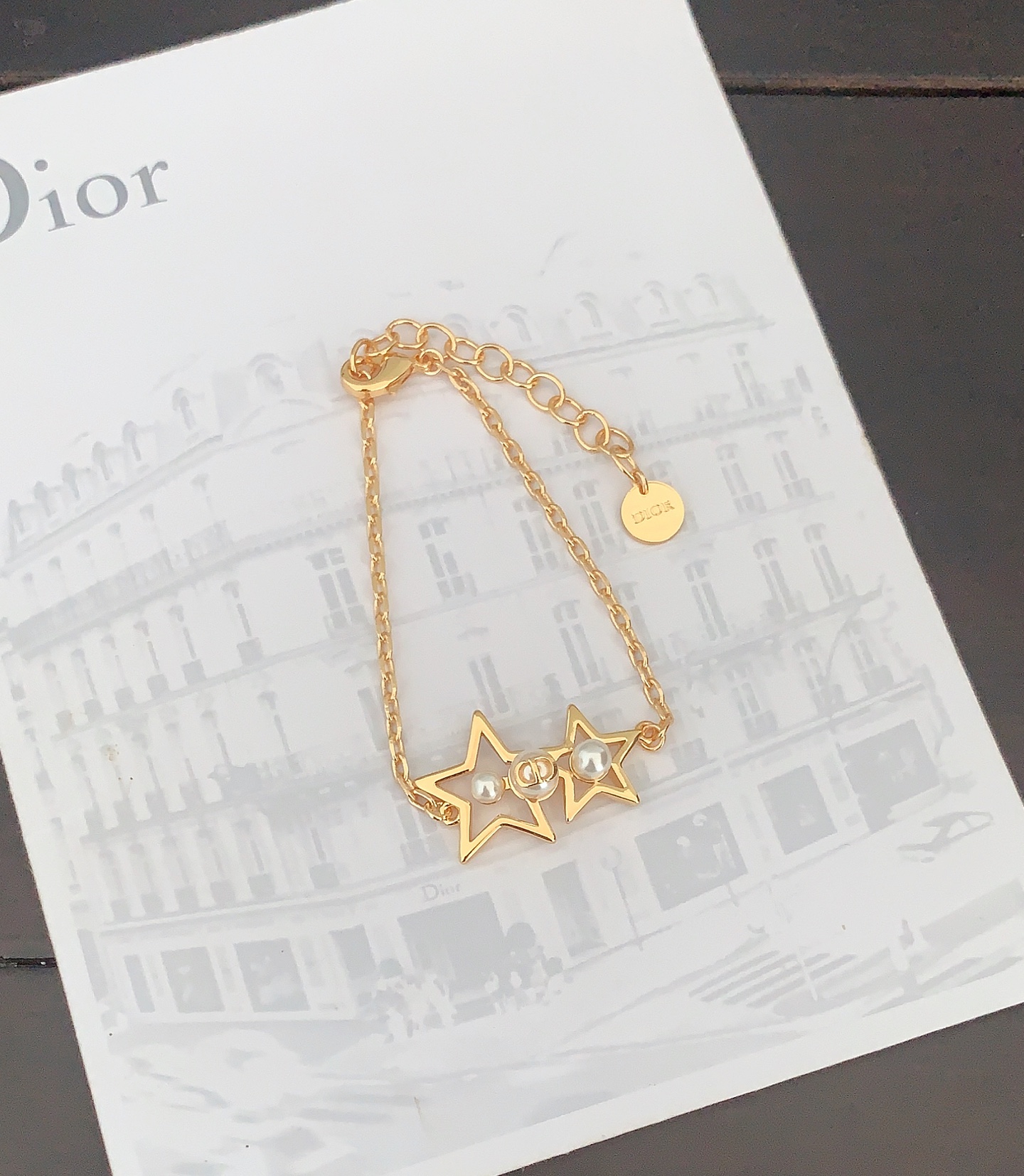D style Light gold five-pointed star bracelet