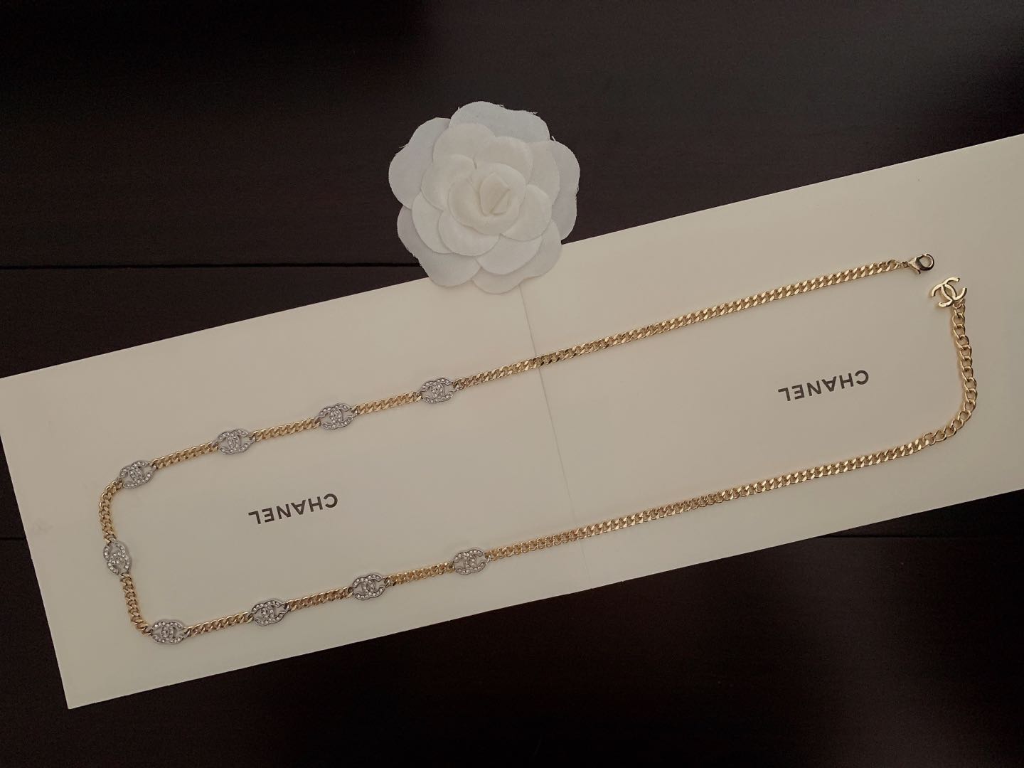 C style Two-tone chain waist chain