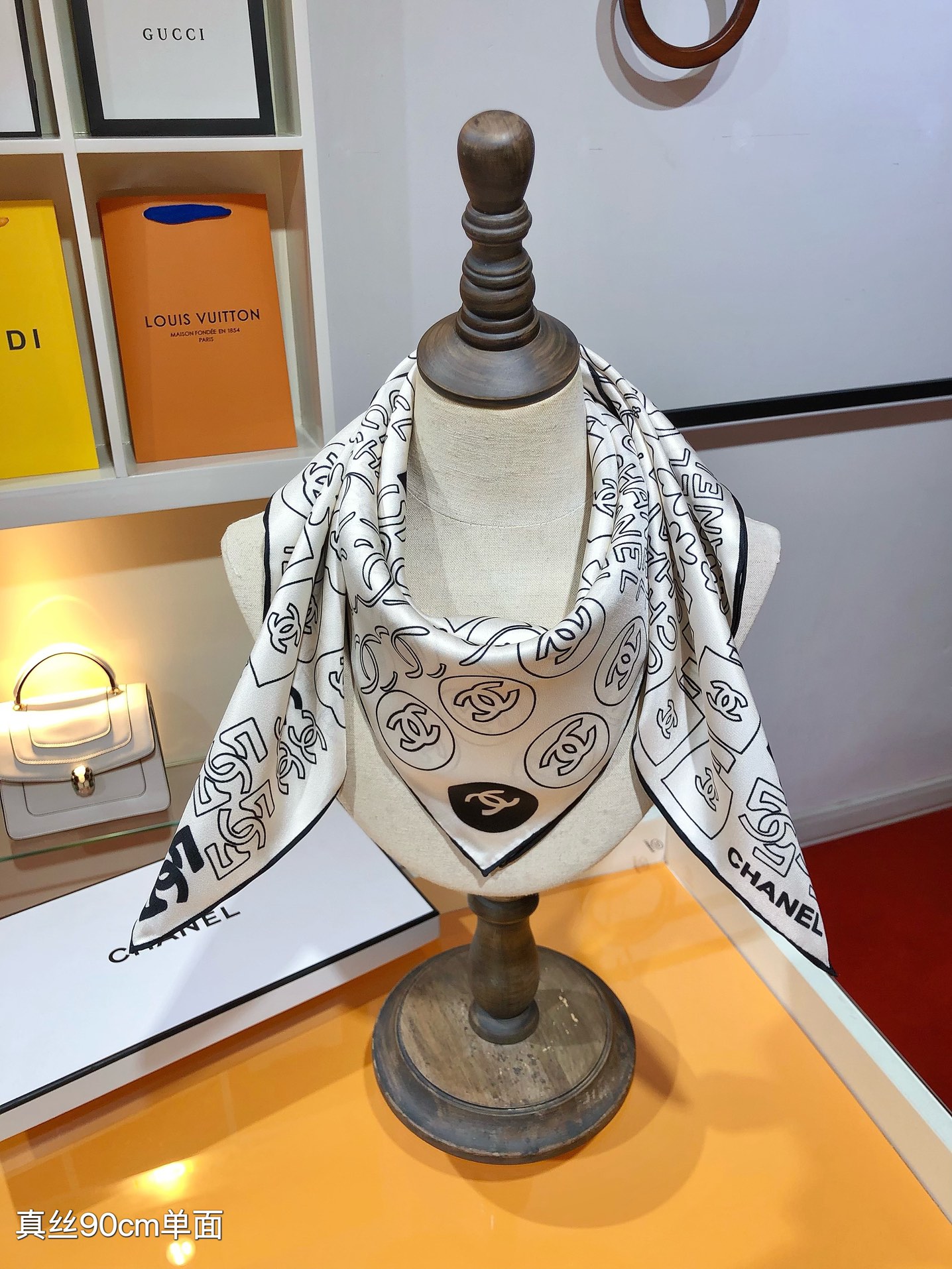C style Twill Silk Square Scarf