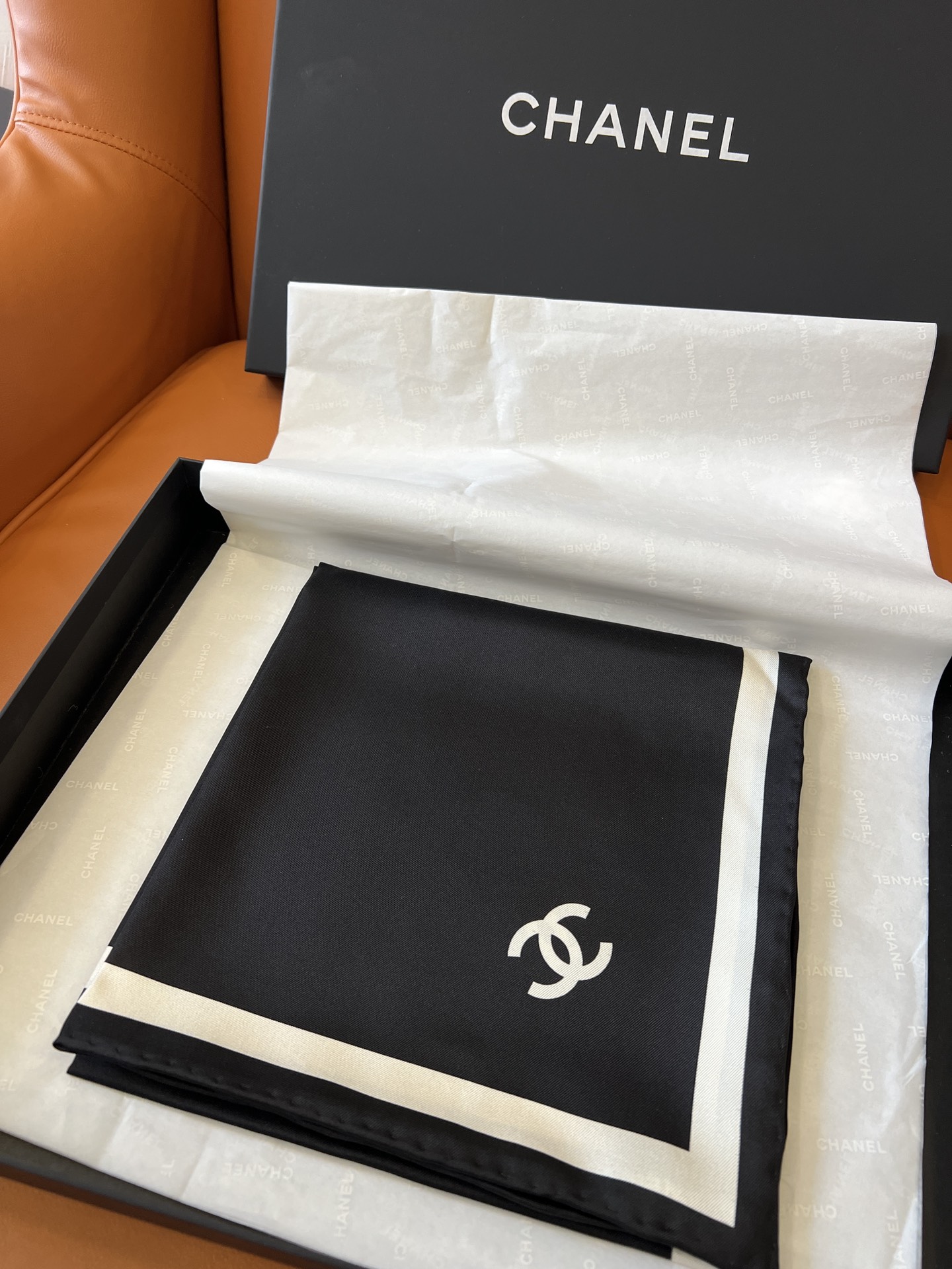 C style Simple silk square scarf