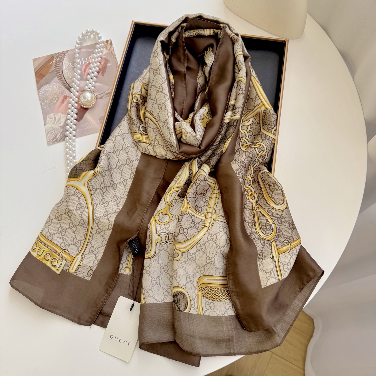 G  style Exquisite satin long scarf